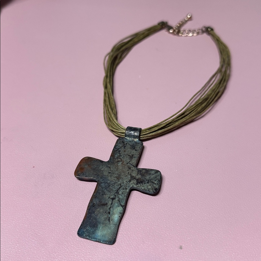 Rustic Cross Pendant Necklace